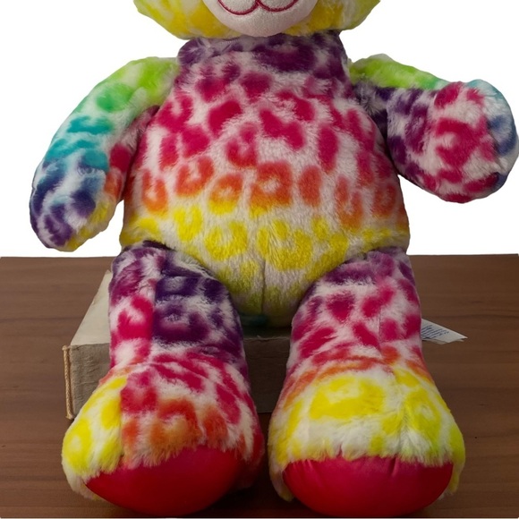 Build-A-Bear Lisa Frank Inspired Rainbow Color Leopard Print Plush Animal - Picture 5 of 10